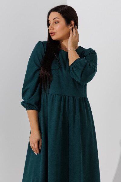 Купити Сукня однотонна жіноча On me 2329 L Зелений Артикул: 2000990374639 Фото №3