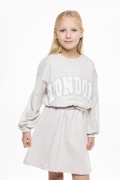 Сукня з принтом для дівчинки Pop Fashion 6925 134 см Бежевий (2000990158291D)