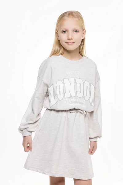 Платье с принтом для девочки Pop Fashion 6925 152 см Бежевый (2000990158314D)