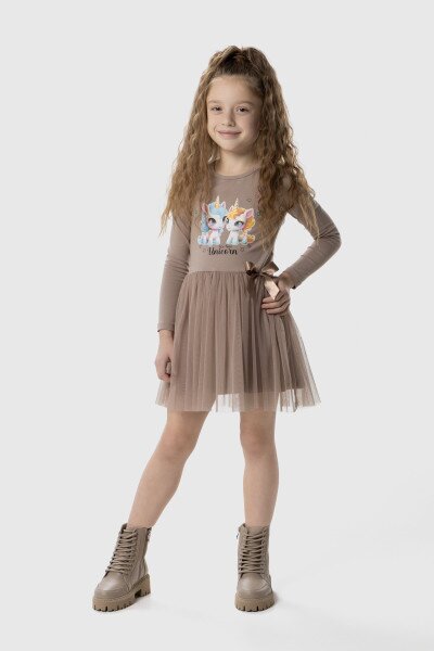 Сукня з принтом для дівчинки Pop Fashion 7342 92 см Капучино (2000990154156D)