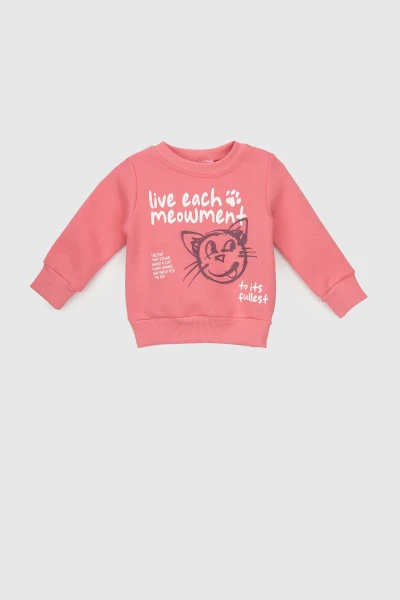 Світшот з принтом для дівчинки First Kids 858 86 см Рожевий (2000990132185W)