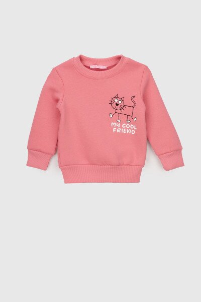 Світшот з принтом для дівчинки First Kids 866 86 см Рожевий (2000990132062W)