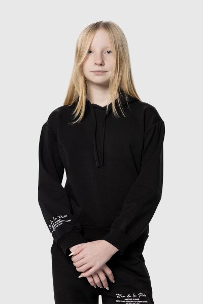 Худі з принтом для дівчинки Atabey 10359.2 134 см Чорний (2000990157294D)