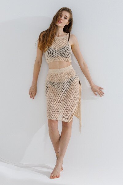 Купить Топ пляжный женский 2401-1-К M Светло-бежевый (2000990356444S) Артикул: 2000990356444 Фото №2