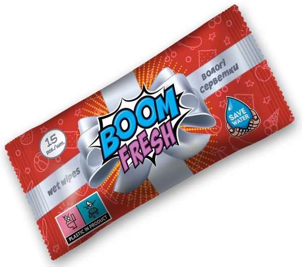 Влажные салфетки 15/180 BOOM FRESH (2000990635587)