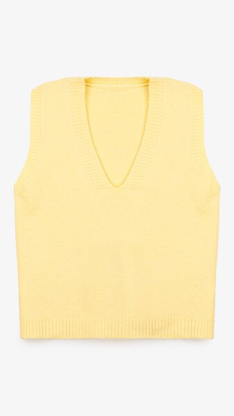 Жилет трикотажный однотонный женский 2506 One Size Лимонный