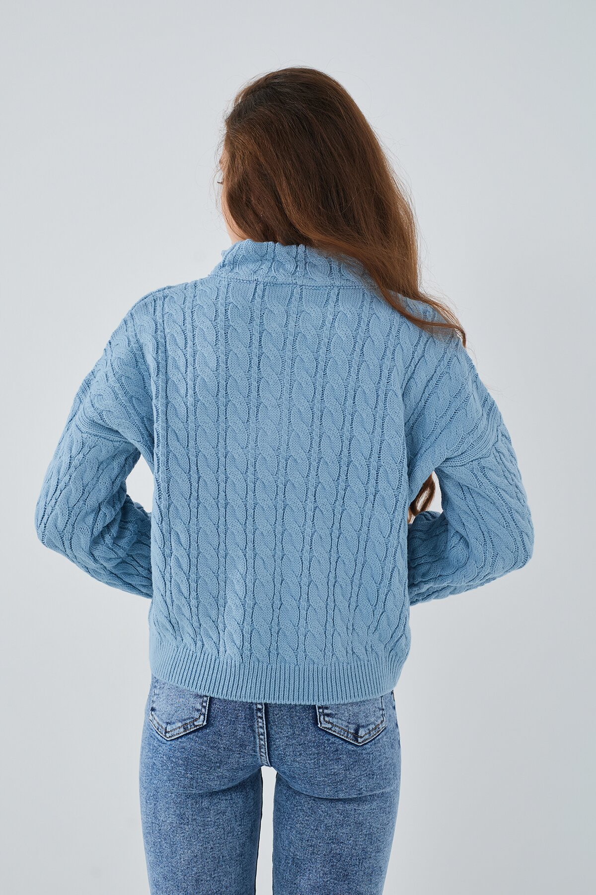 Джемпер однотонний жіночий Park karon 8005 One Size Блакитний (2000989849704D)  Фото №4