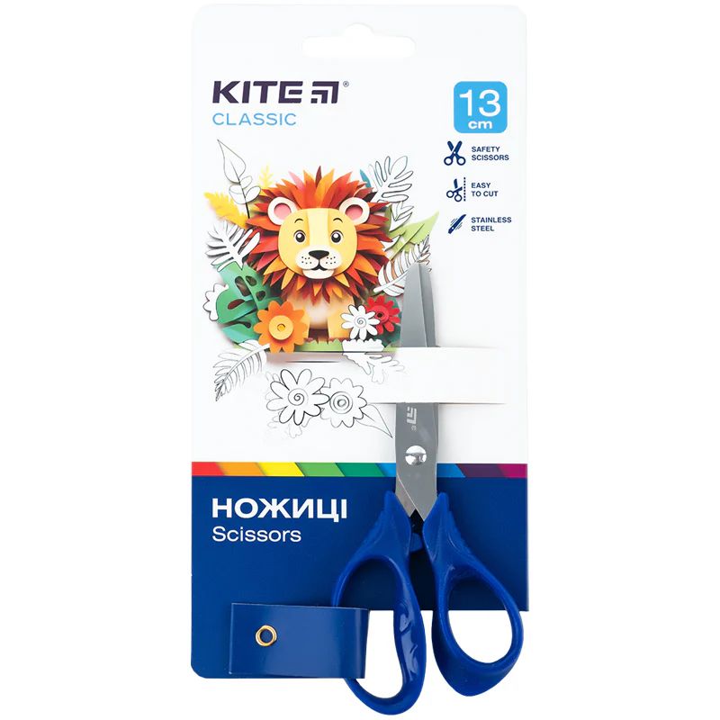 Ножиці дитячі з гумовими вставками Classic Kite K-122-2 Різнокольоровий  Фото №0