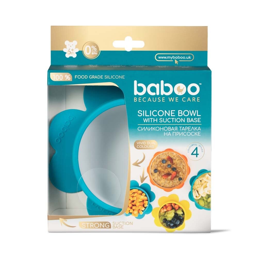 Мисочка силіконова BABOO 9-022 від 6 місяців з основою-присоскою Бірюза (5057778090226)  Фото №4