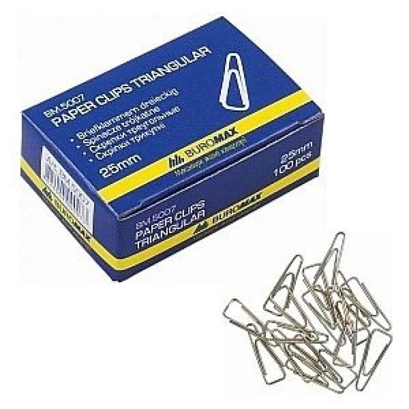 Скріпки канцелярські BuroMAX BM.5007 Різнокольоровий (4823078956330)(SC)
