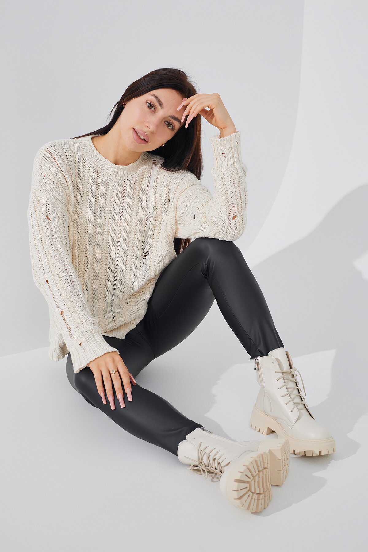Джемпер однотонный женский Femme 1002 One Size Молочный (2000989870630D)  Фото №0