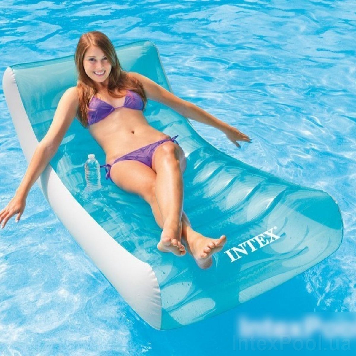 Пляжний надувний шезлонг Intex 58856, 188 х 99 см (6903144618015)  Фото №1