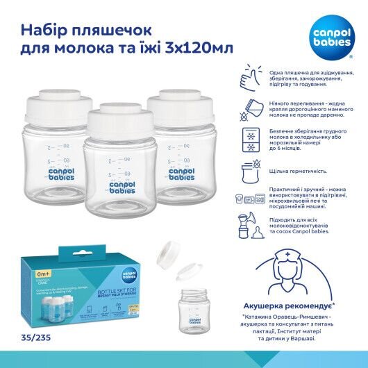 Набор бутылочек для молока и еды Canpol babies 35/235 3х120 мл Разноцветный (5901691880641)  Фото №2