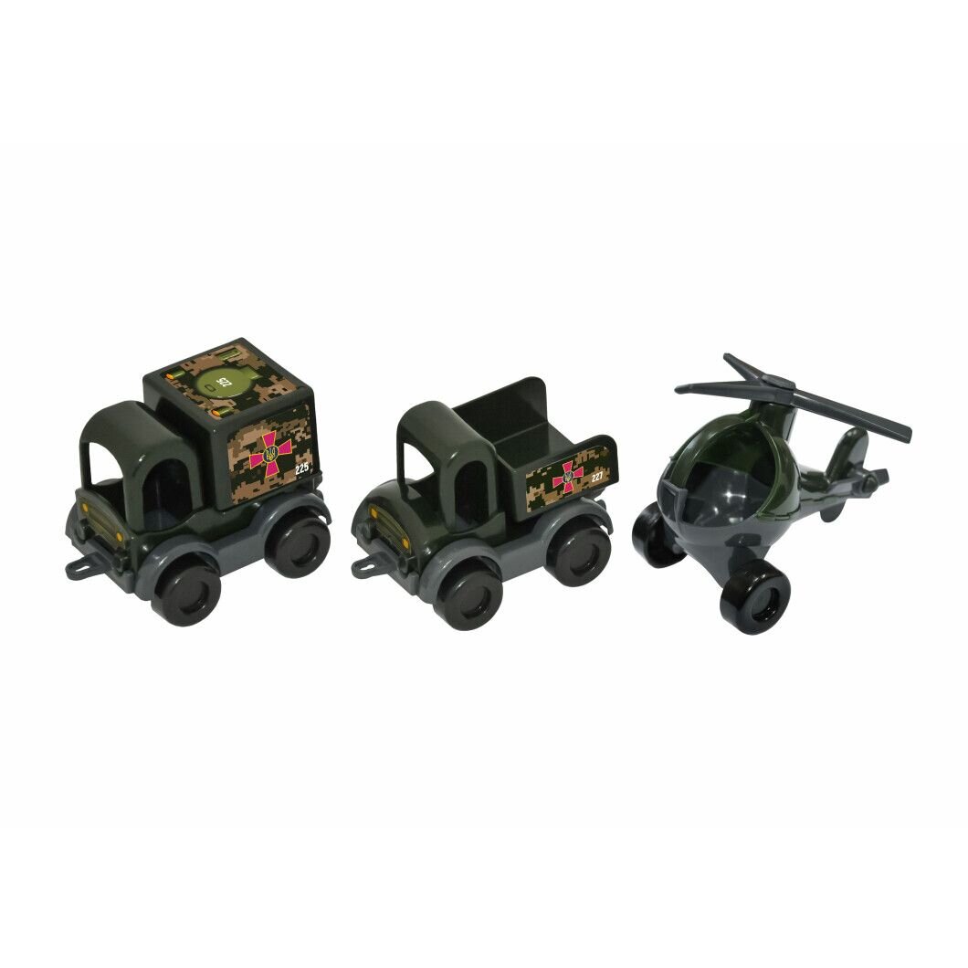 Набор авто Тигрес &quot;Kid cars&quot; военный 3 шт. 39998 (4820159399987)  Фото №1
