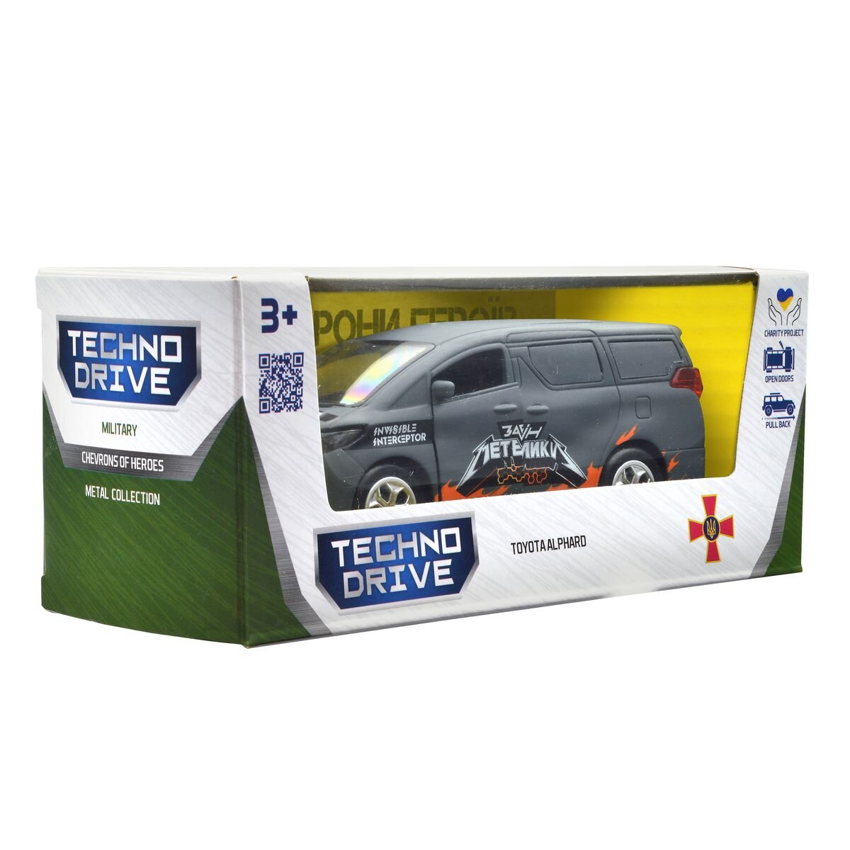 Автомодель &quot;Шевроны Героев&quot; Toyota Alphard &quot;Отряд бабочек&quot; TechnoDrive KM6011 Темно-серый (6974465201842)  Фото №5