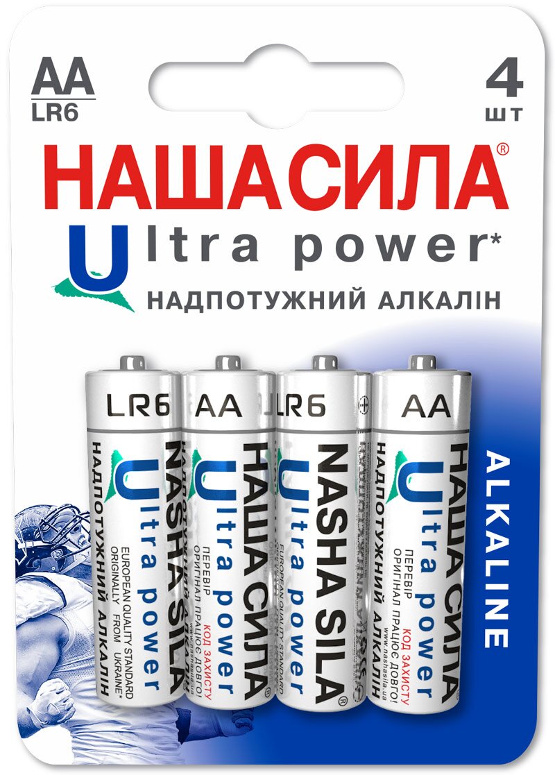 Батарейка НАША СИЛА LR6 Ultra Power 4 на блистере 3022 (6922363162130)
