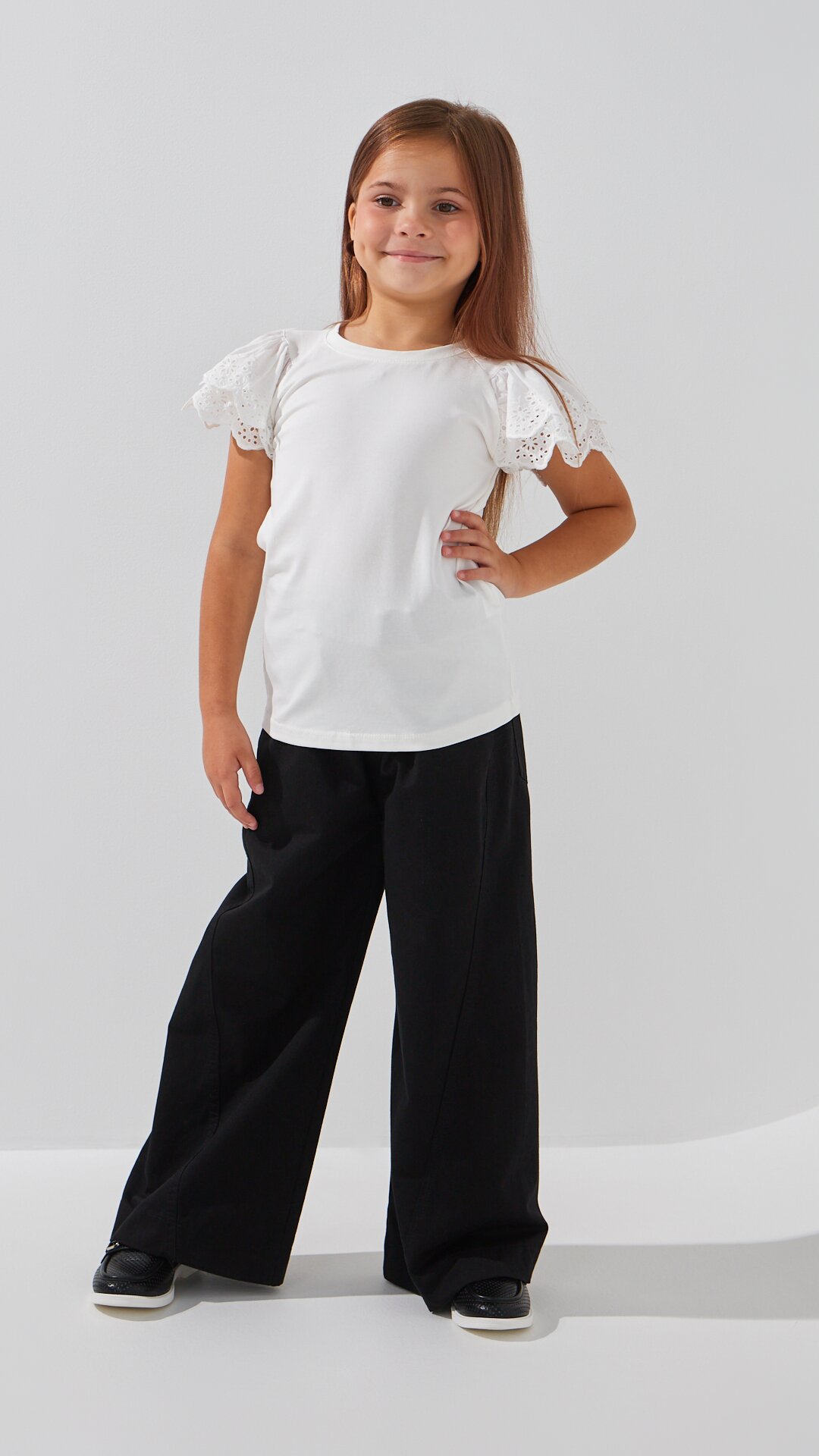 Блуза трикотажная для девочки Aura Style 863 116 см Молочный  Фото №1