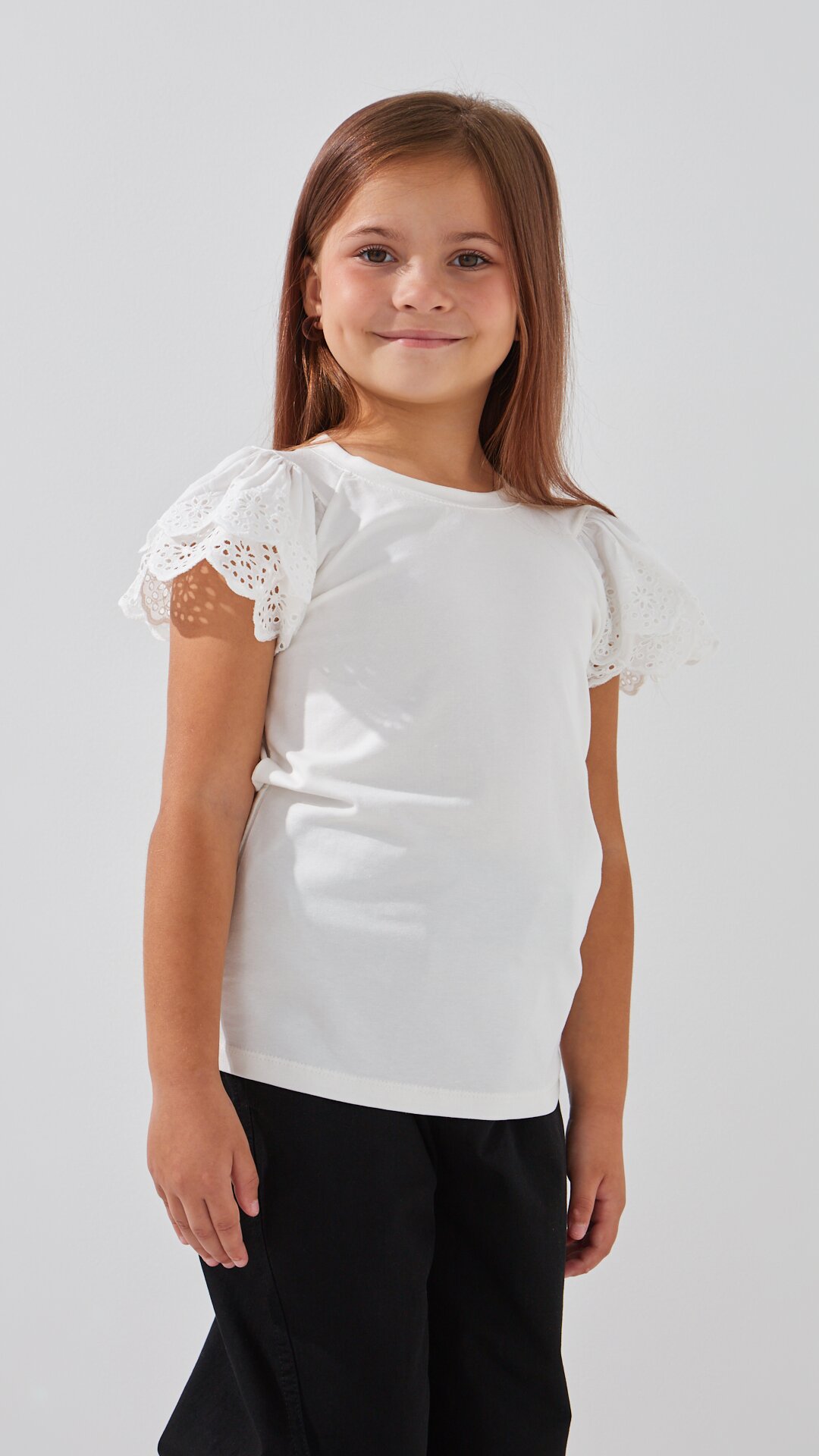 Блуза трикотажная для девочки Aura Style 863 116 см Молочный  Фото №2