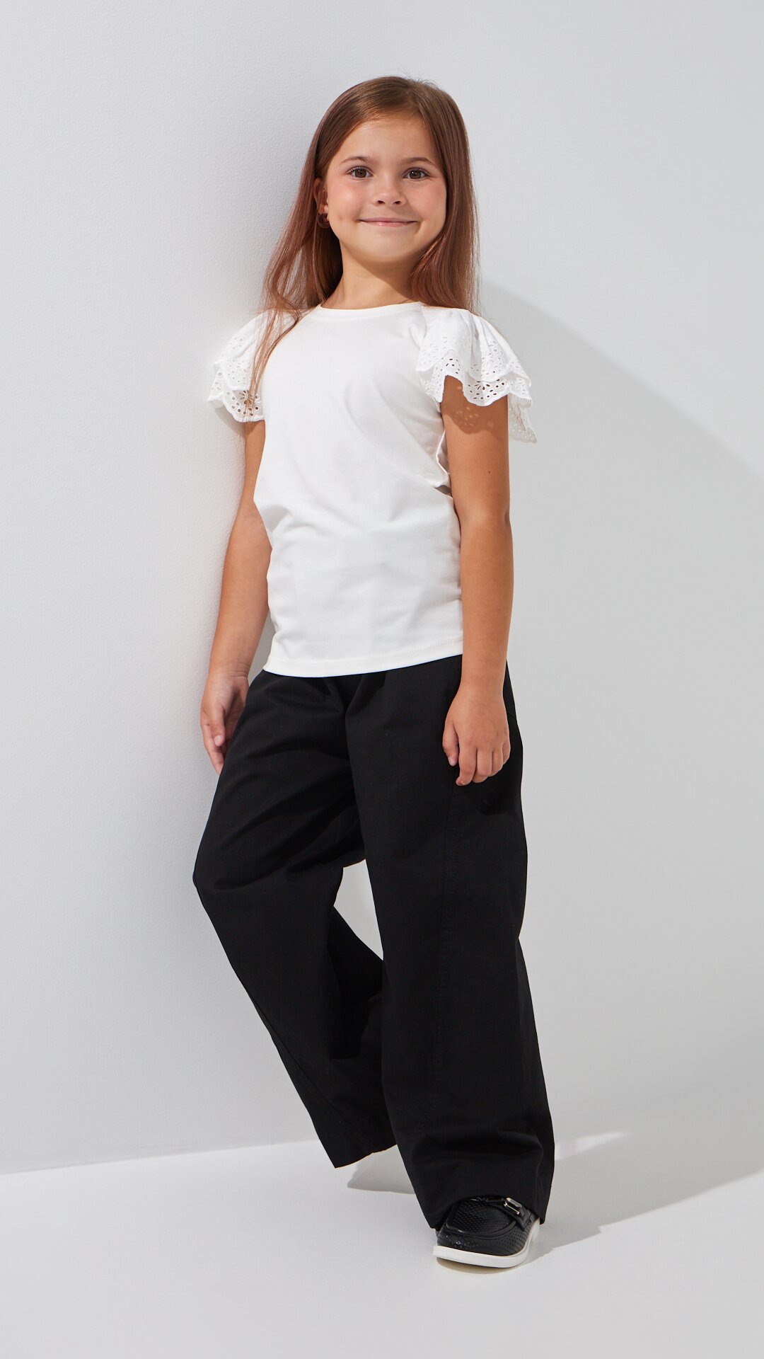 Блуза трикотажная для девочки Aura Style 863 116 см Молочный  Фото №3