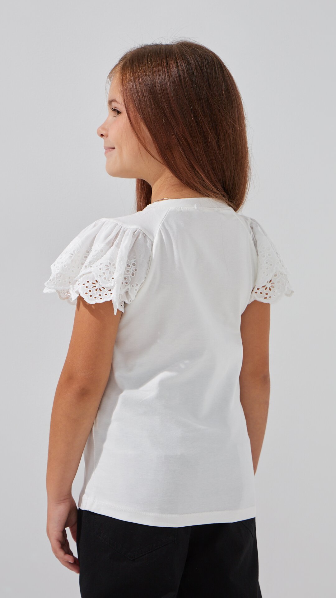 Блуза трикотажная для девочки Aura Style 863 116 см Молочный  Фото №4
