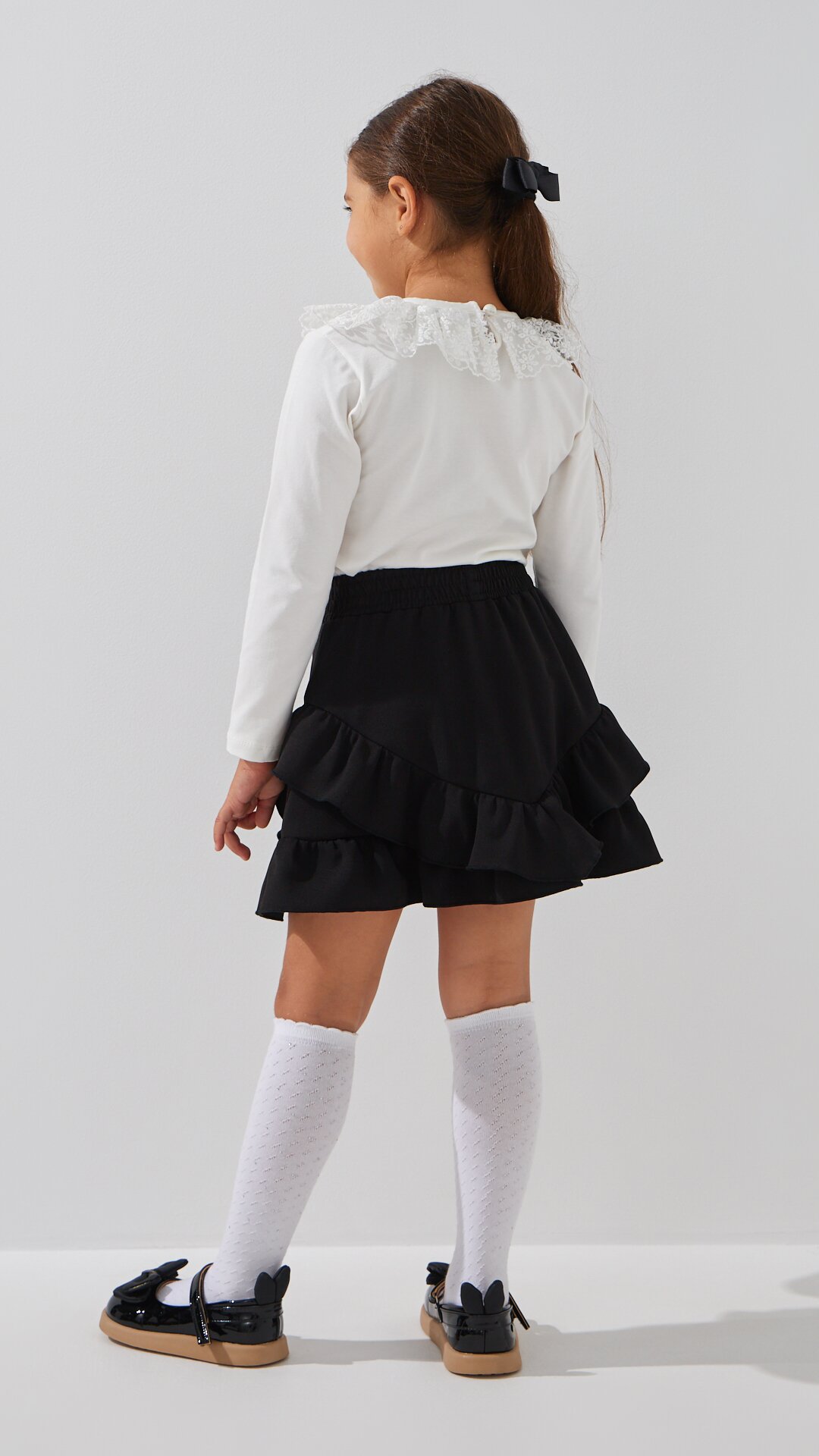 Блуза трикотажная для девочки Aura Style 866 122 см Молочный  Фото №3