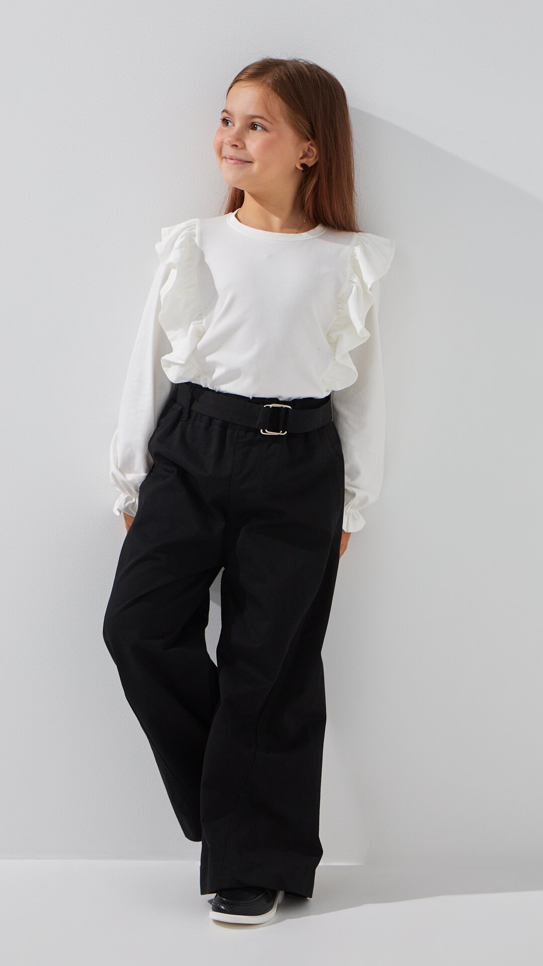 Блуза трикотажная для девочки Aura Style 868 116 см Молочный  Фото №1