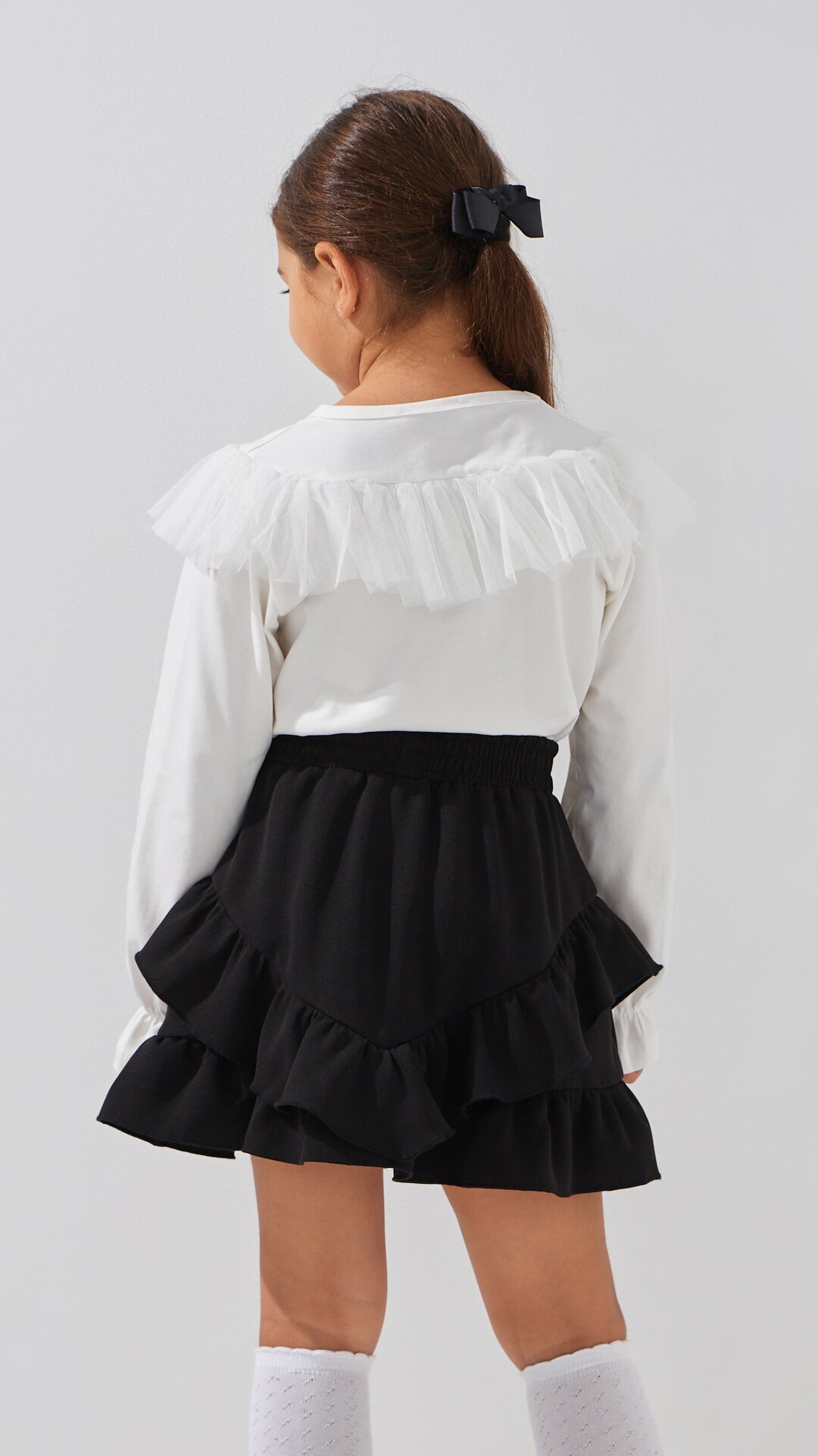 Блуза трикотажная для девочки Aura Style 870 110 см Молочный  Фото №4