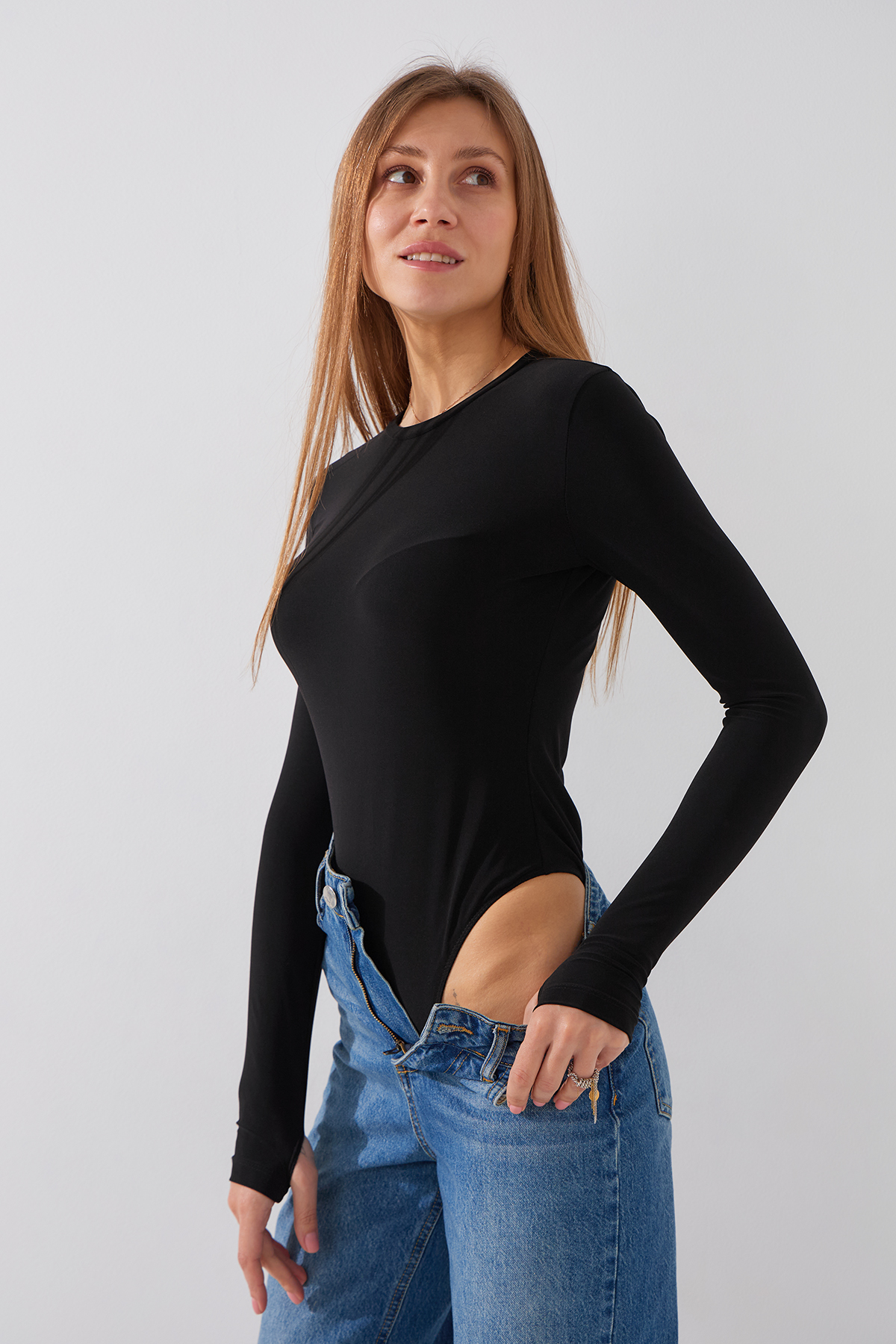 Боди однотонный женский LAWA WBC02452 XS Черный  Фото №2