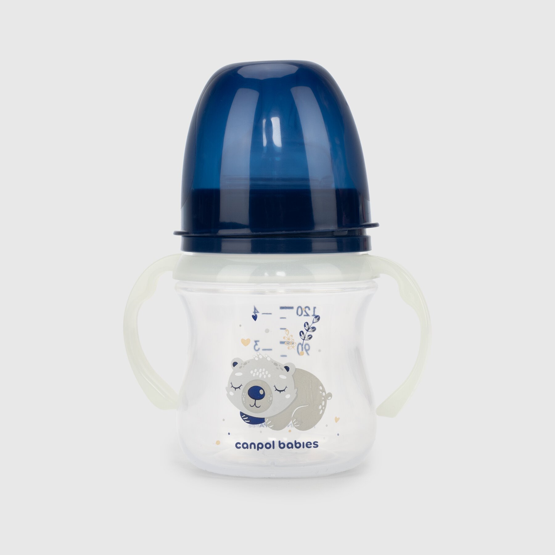 Бутылочка антиколиковая Canpol Babies 35/236_blu Easystart Sleepy Koala с широким отверстием 120 мл Голубой (2000990204127)  Фото №0