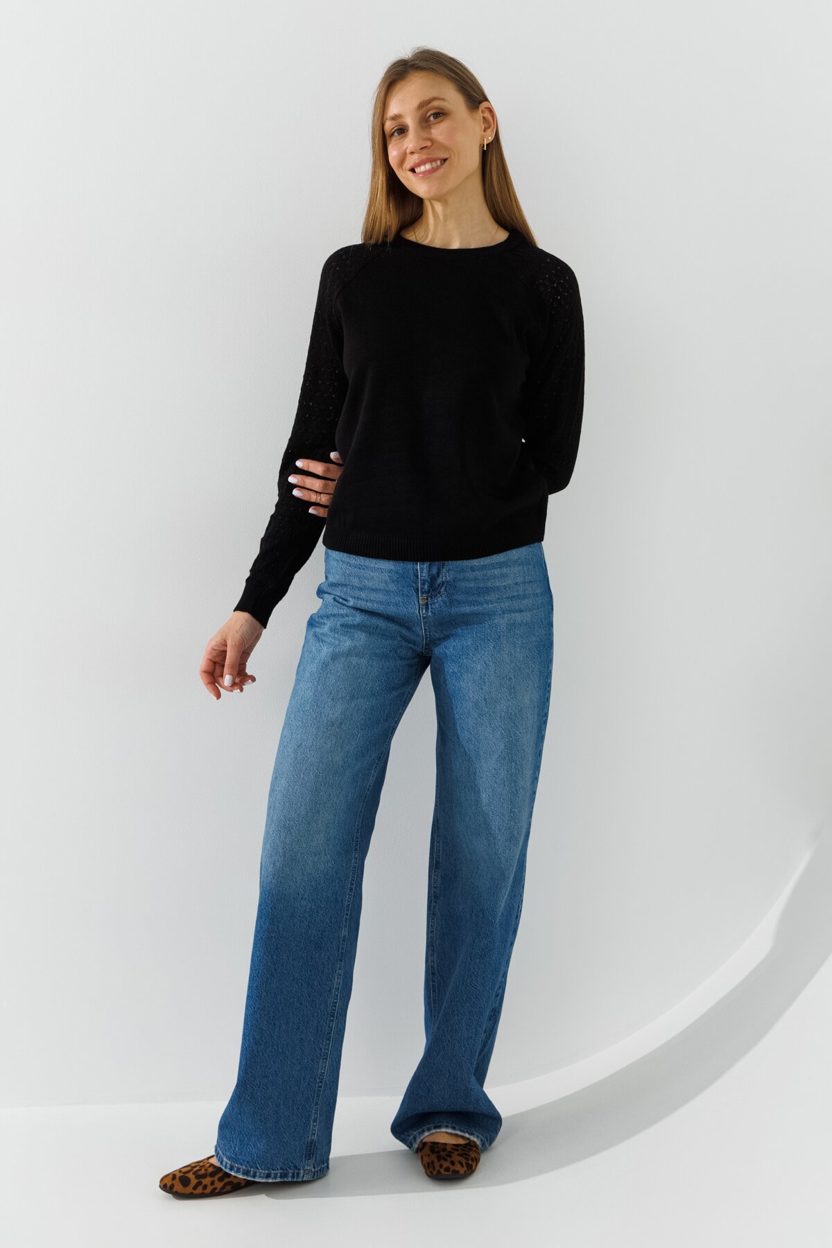 Джемпер однотонный женский Park karon 10924 One Size Черный  Фото №2