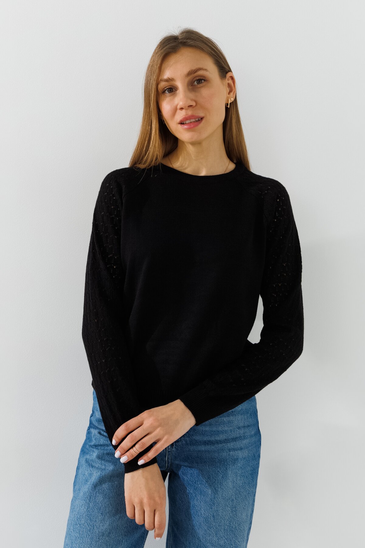 Джемпер однотонный женский Park karon 10924 One Size Черный  Фото №0