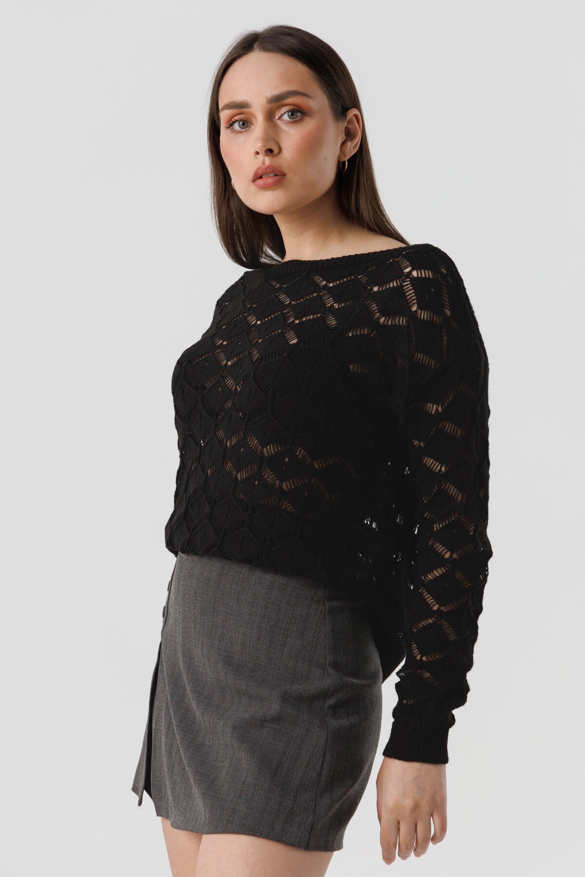 Джемпер однотонный женский Femme 2025 One Size Черный (2000990221513D)  Фото №4