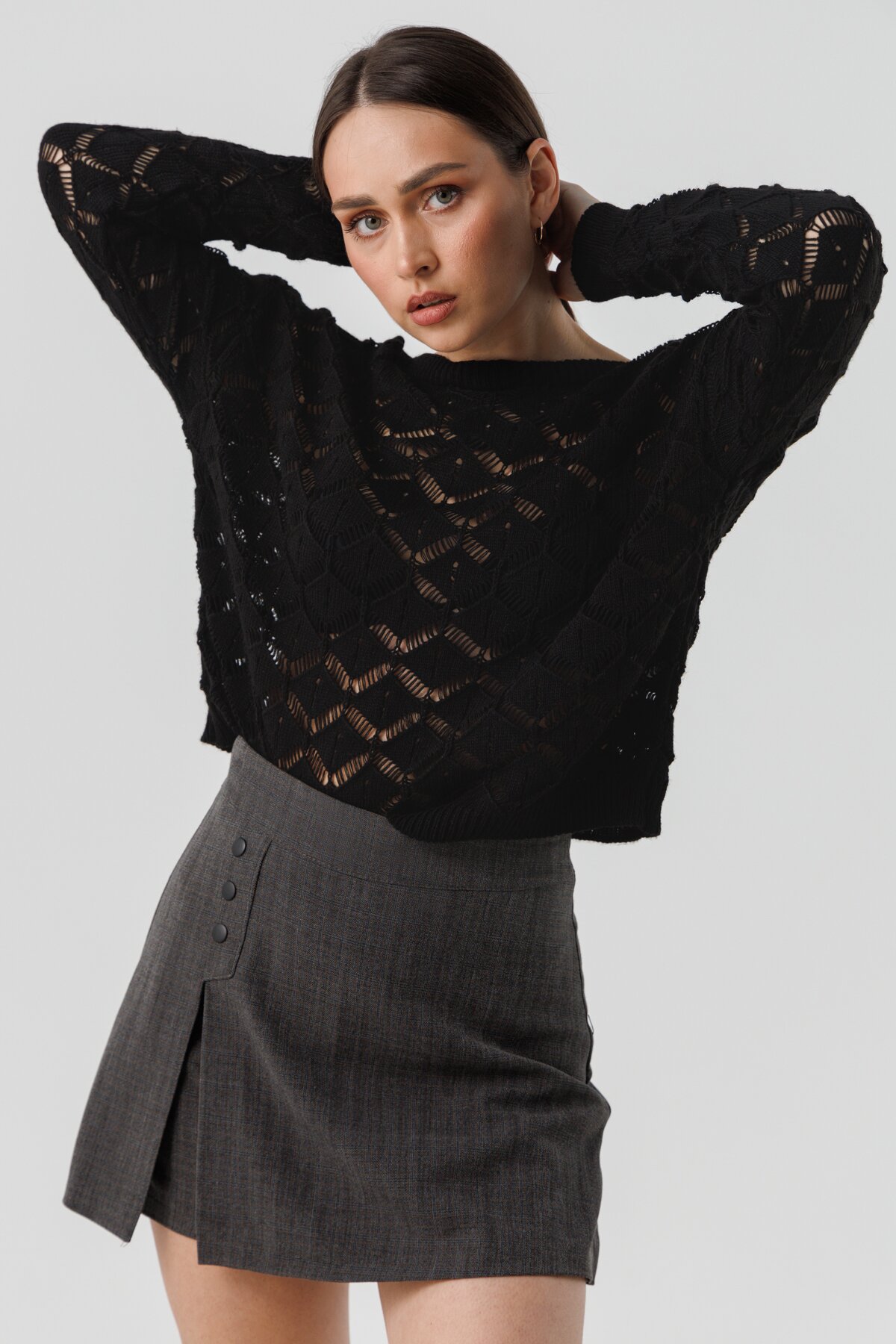 Джемпер однотонный женский Femme 2025 One Size Черный (2000990221513D)  Фото №3
