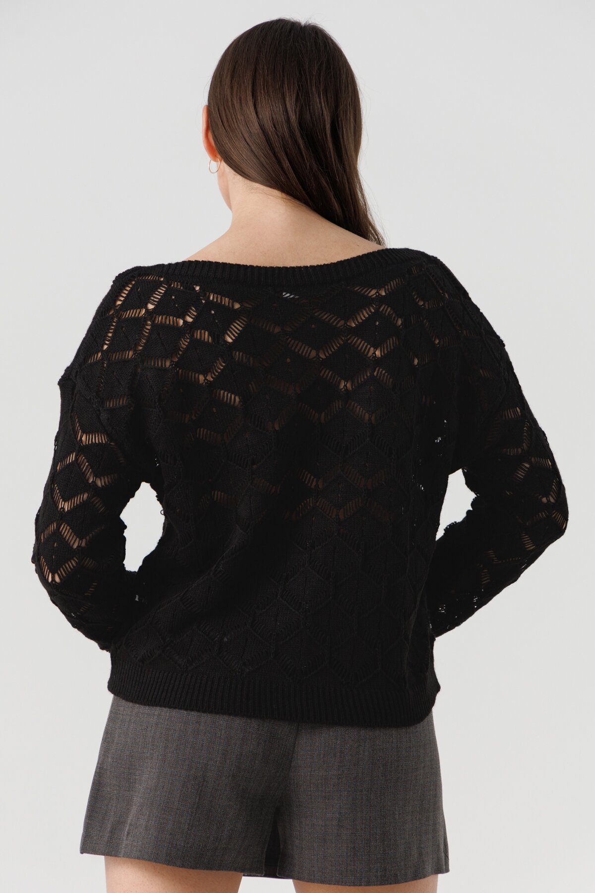Джемпер однотонный женский Femme 2025 One Size Черный (2000990221513D)  Фото №5