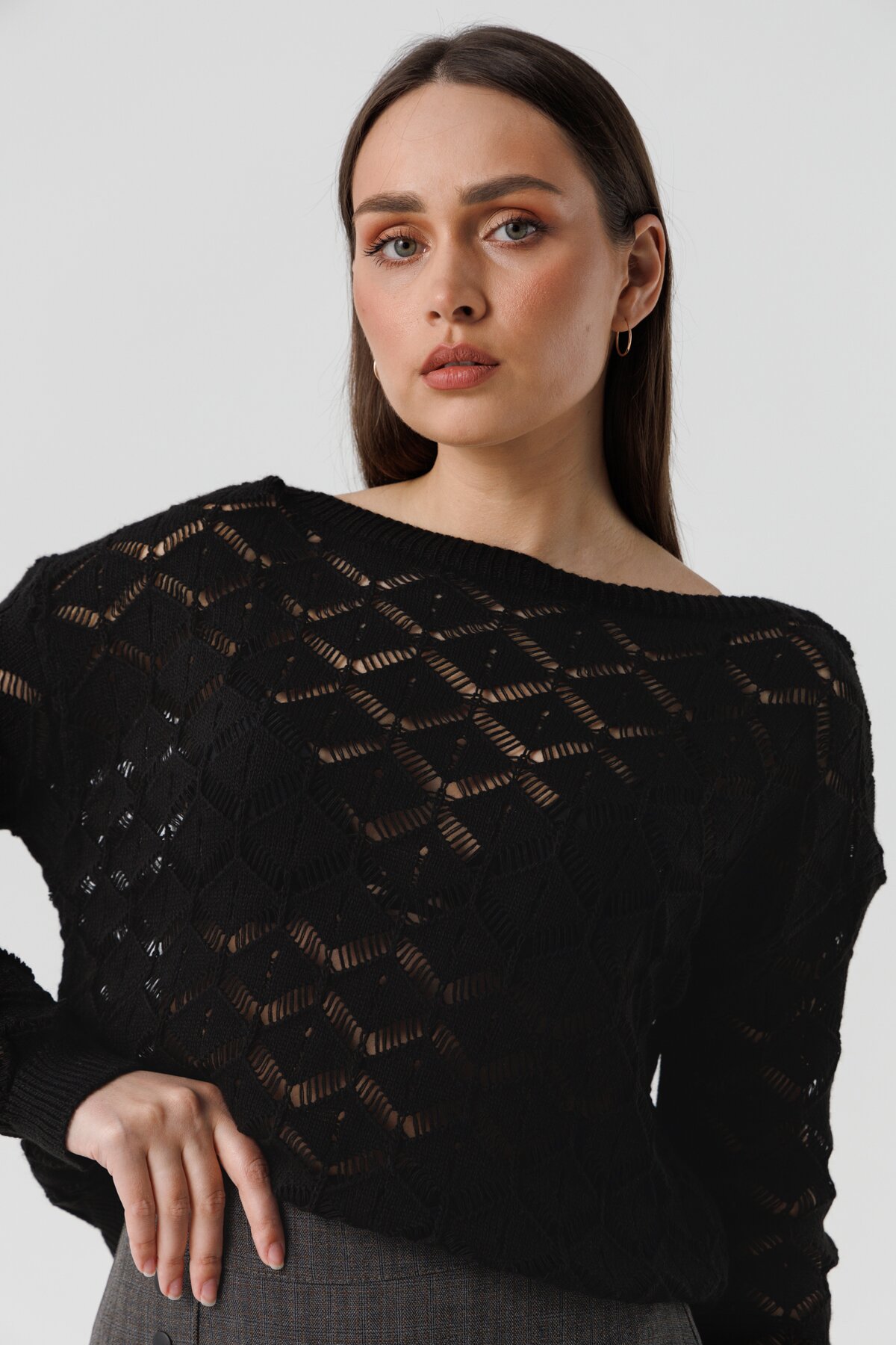 Джемпер однотонный женский Femme 2025 One Size Черный (2000990221513D)  Фото №1