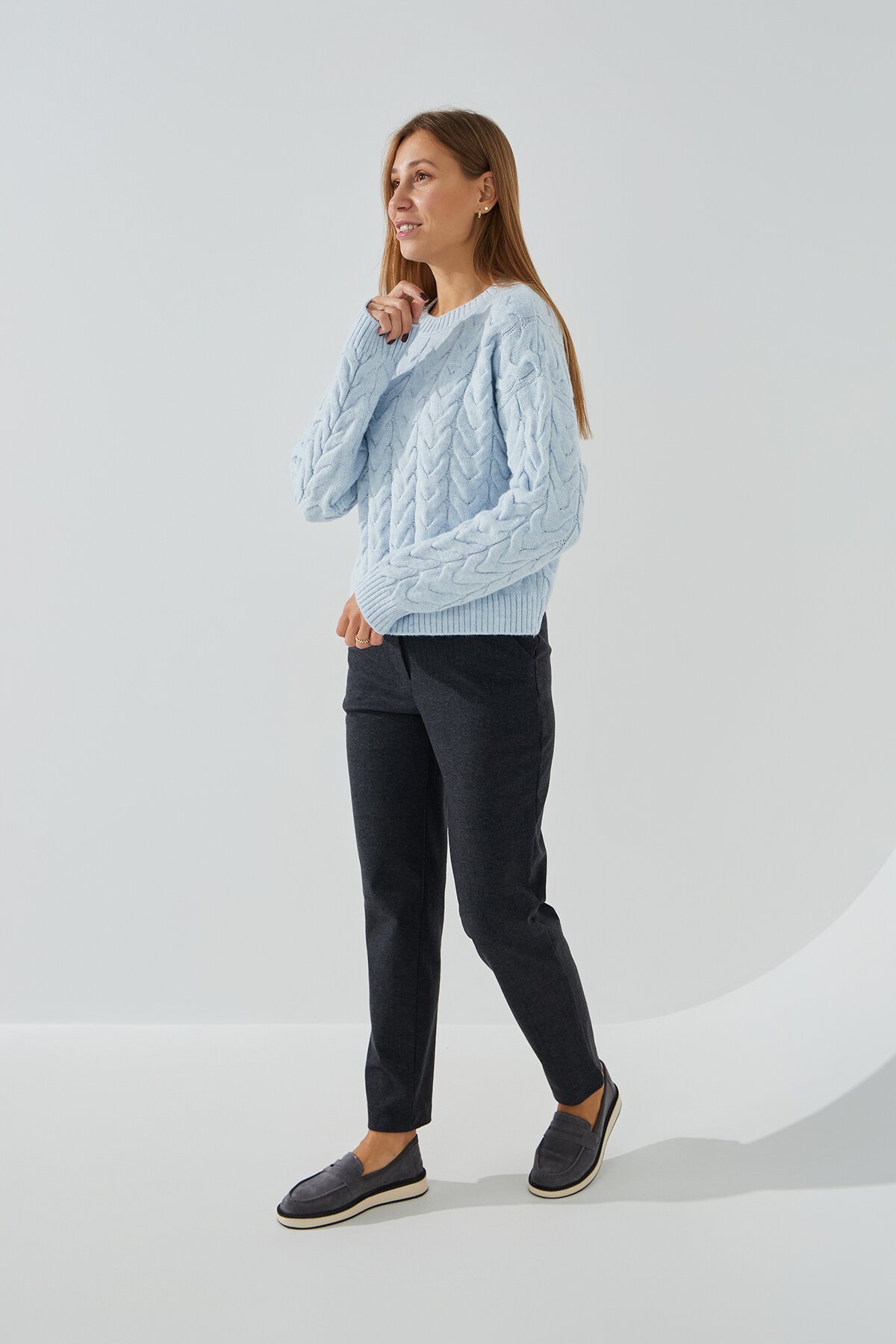 Джемпер однотонный женский Park karon 6022 One Size Голубой (2000990782076W)  Фото №3