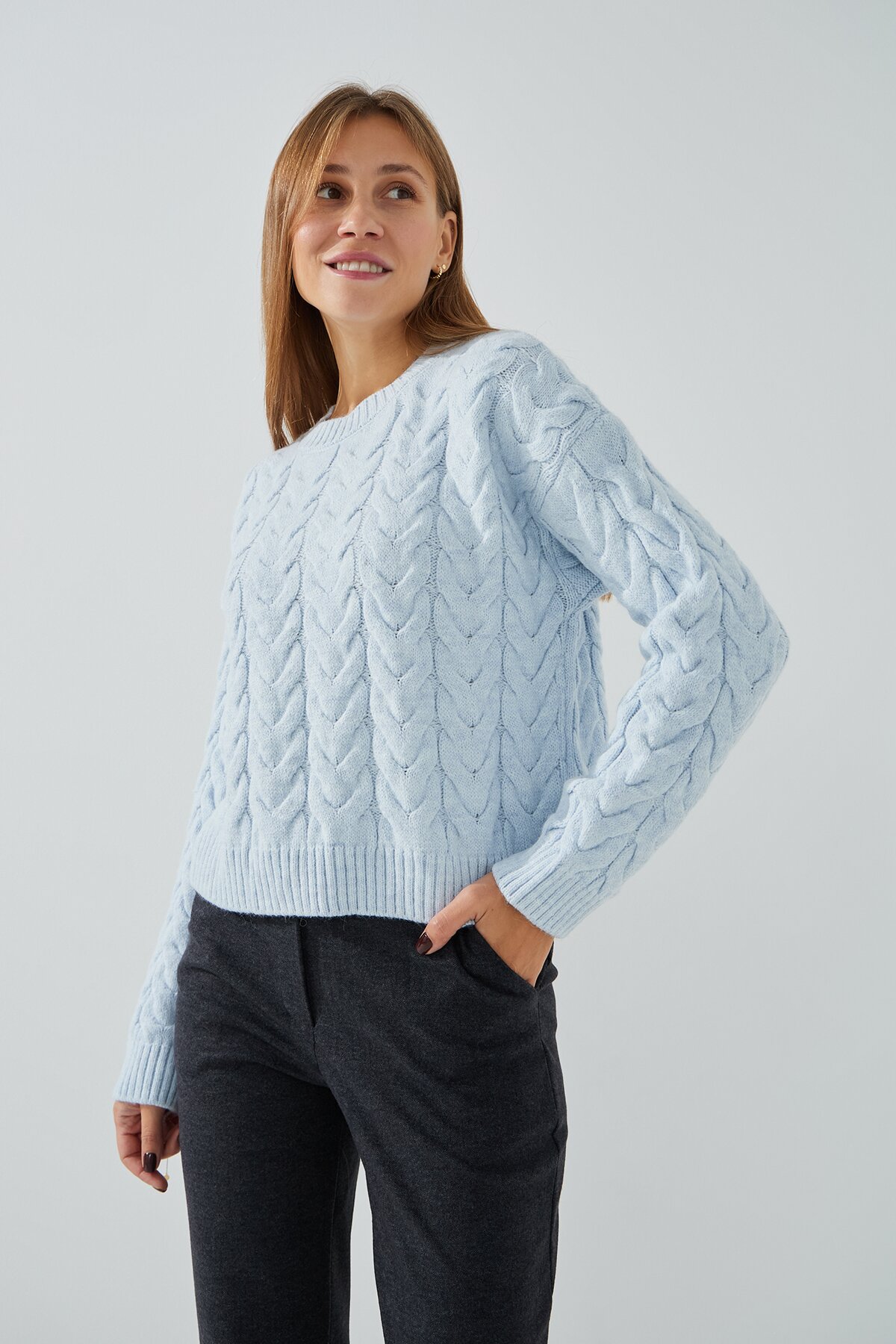 Джемпер однотонный женский Park karon 6022 One Size Голубой (2000990782076W)  Фото №0