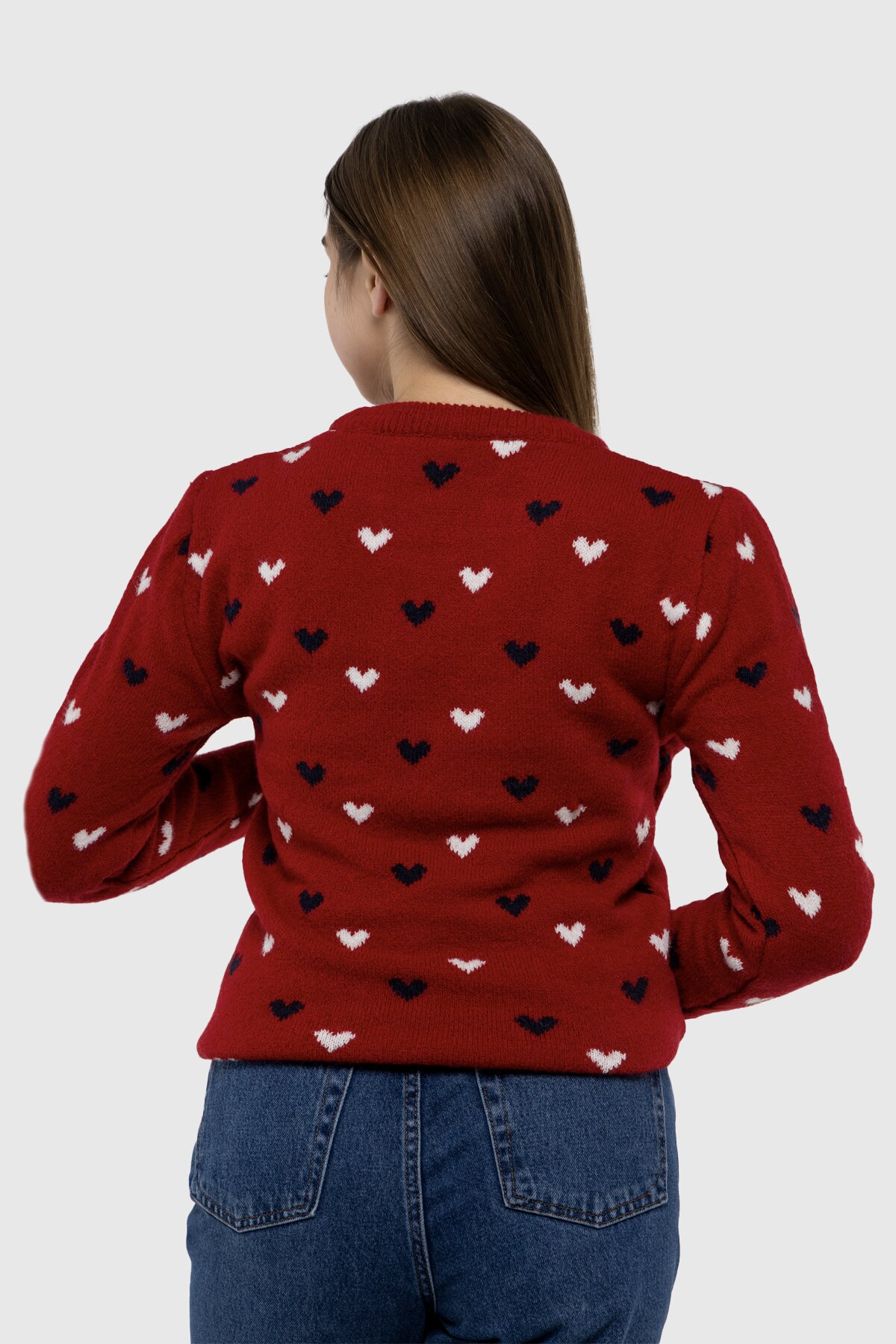 Джемпер с узором женский Gerekli 4374 АА 2XL Красный (2000990165954W)(NY)(SN)  Фото №4