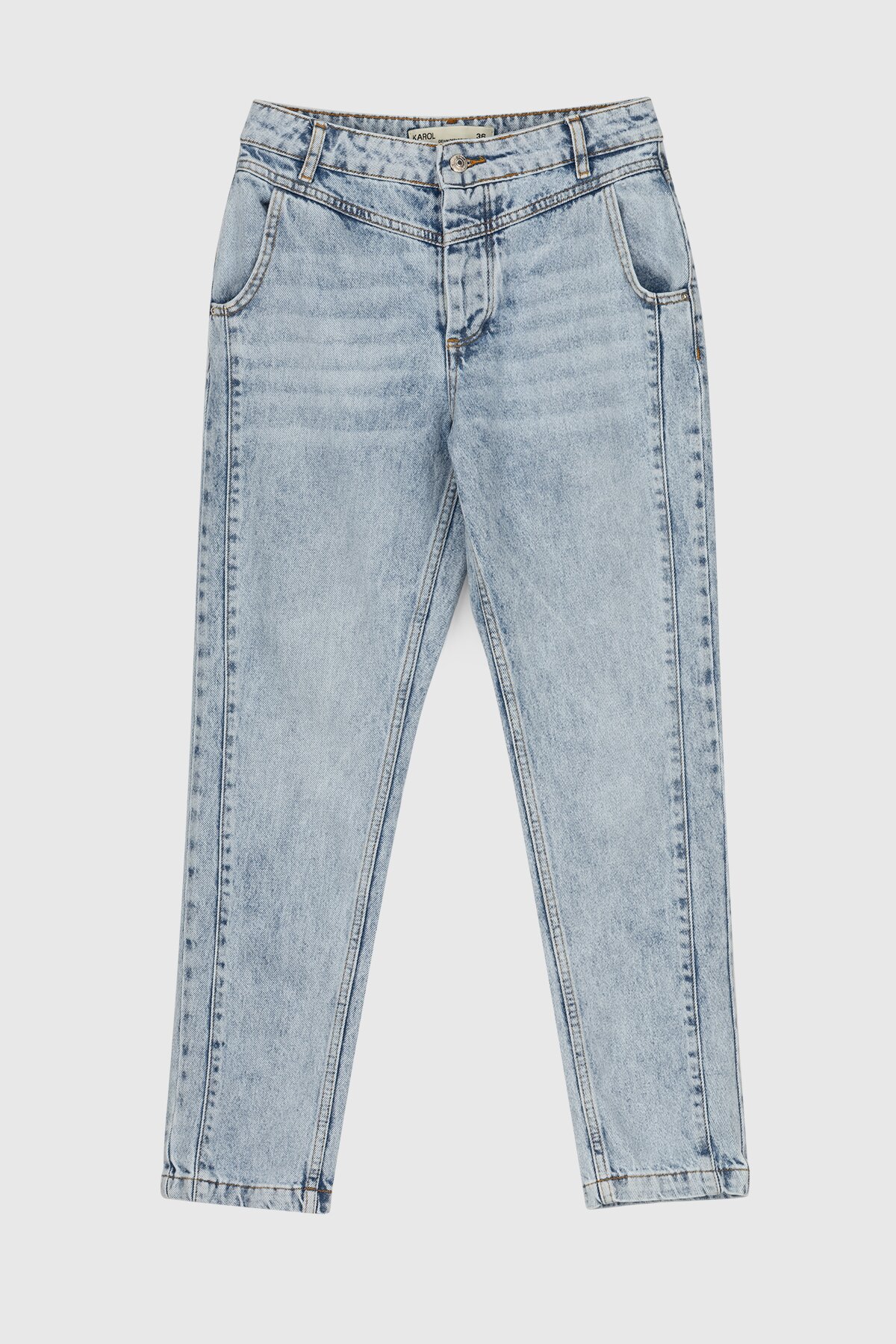 Купити Джинси Mom Fit жіночі Karol 23543 38 Блакитний (2000990360625D) Артикул: 2000990360625 Фото повноекранне №8