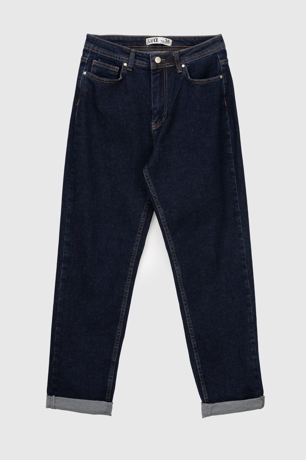 Джинсы Mom Fit женские Karol D-188 36 Темно-синий (2000990312082D)  Фото №9