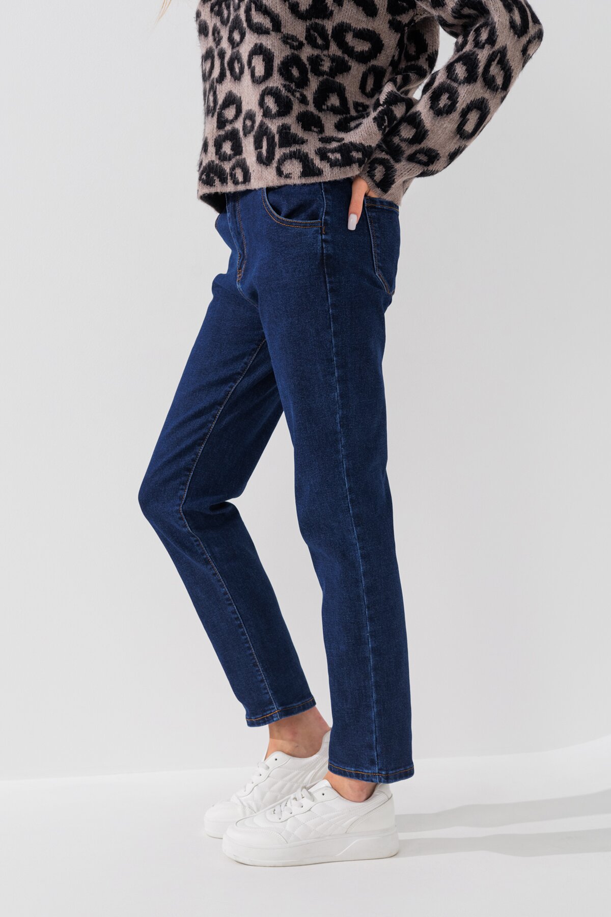 Джинси Mom Fit жіночі 1302 28 Синій (2000990693396D)  Фото №3