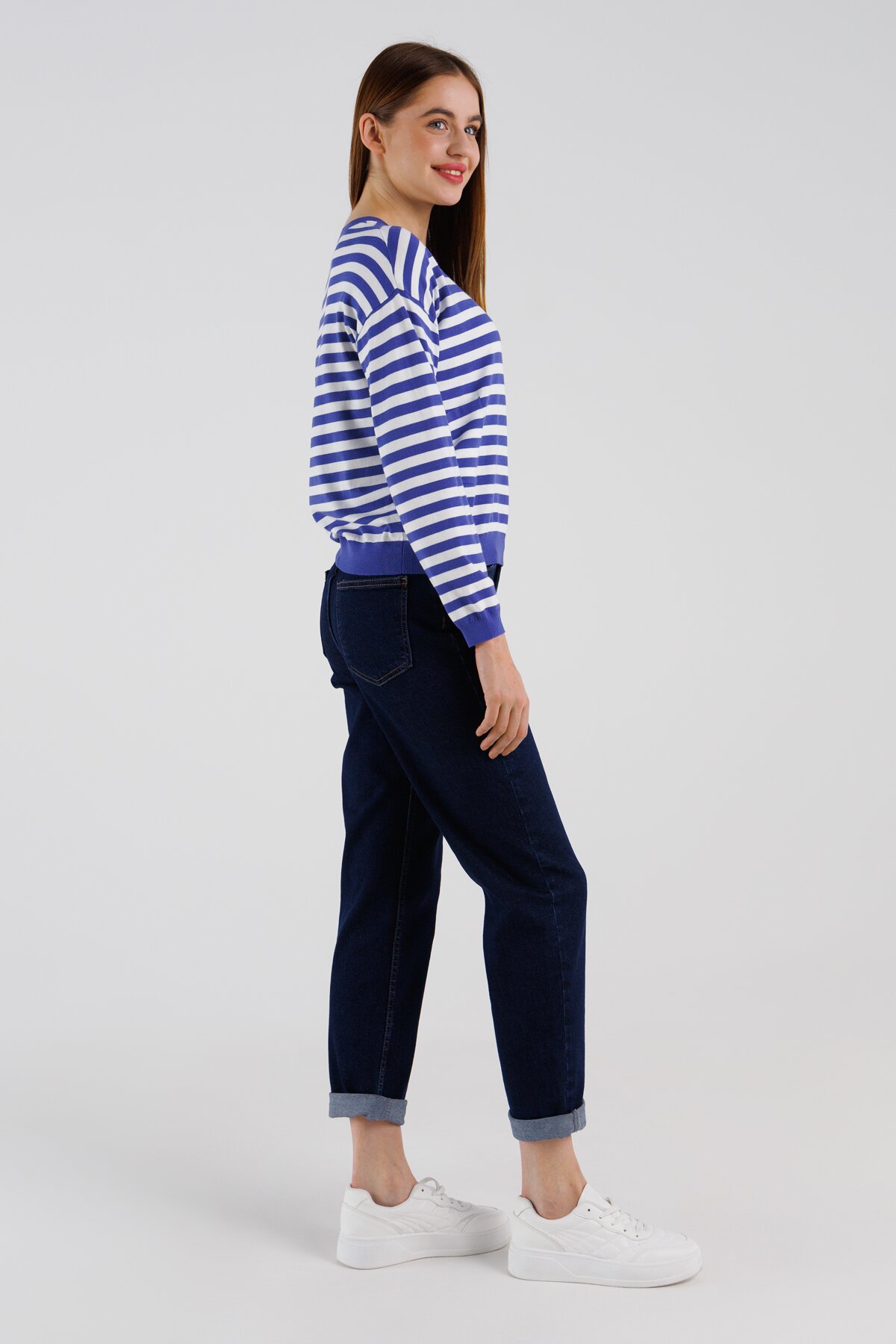 Джинсы Mom Fit женские Karol D-188 36 Темно-синий (2000990312082D)  Фото №5