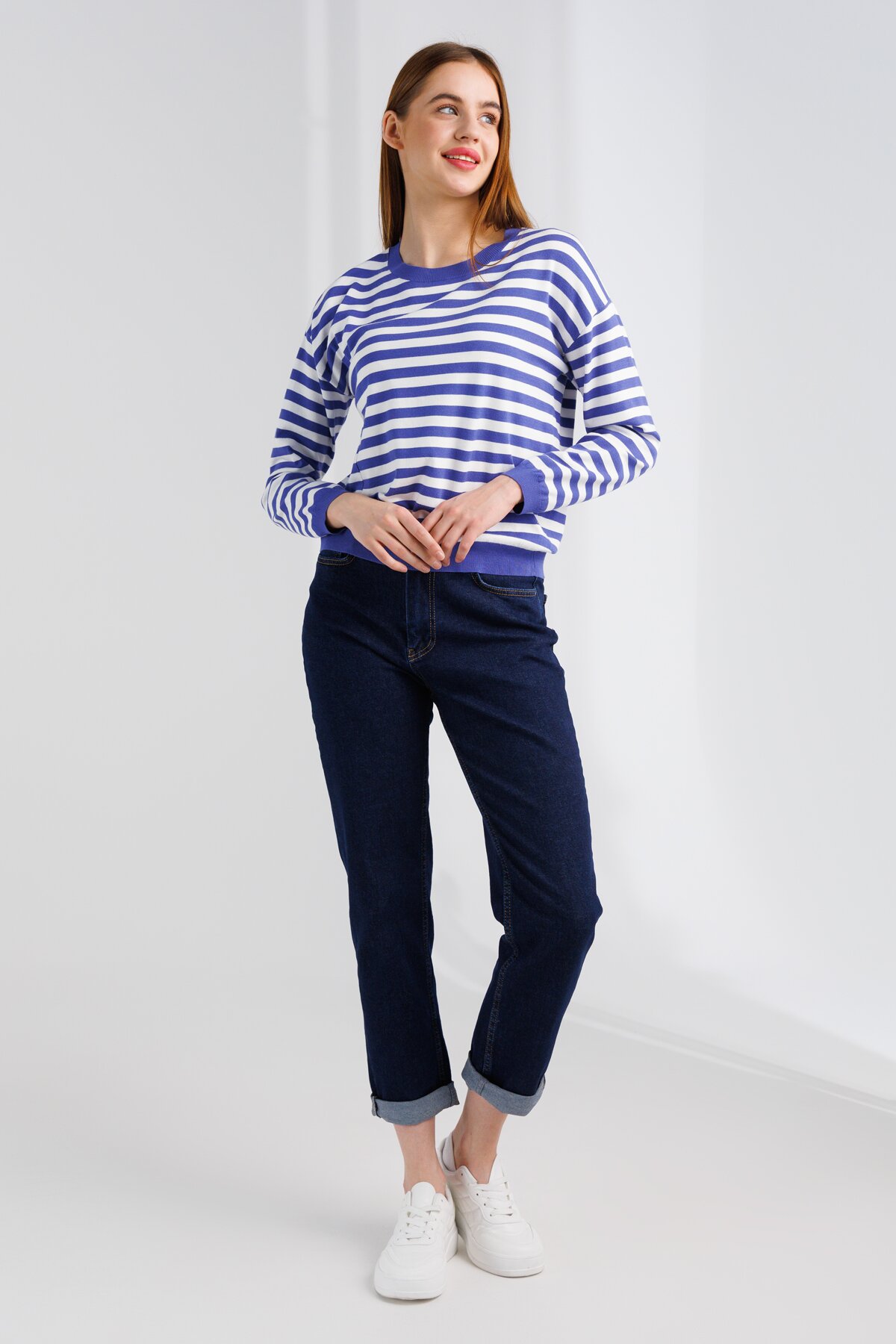 Джинсы Mom Fit женские Karol D-188 36 Темно-синий (2000990312082D)  Фото №1
