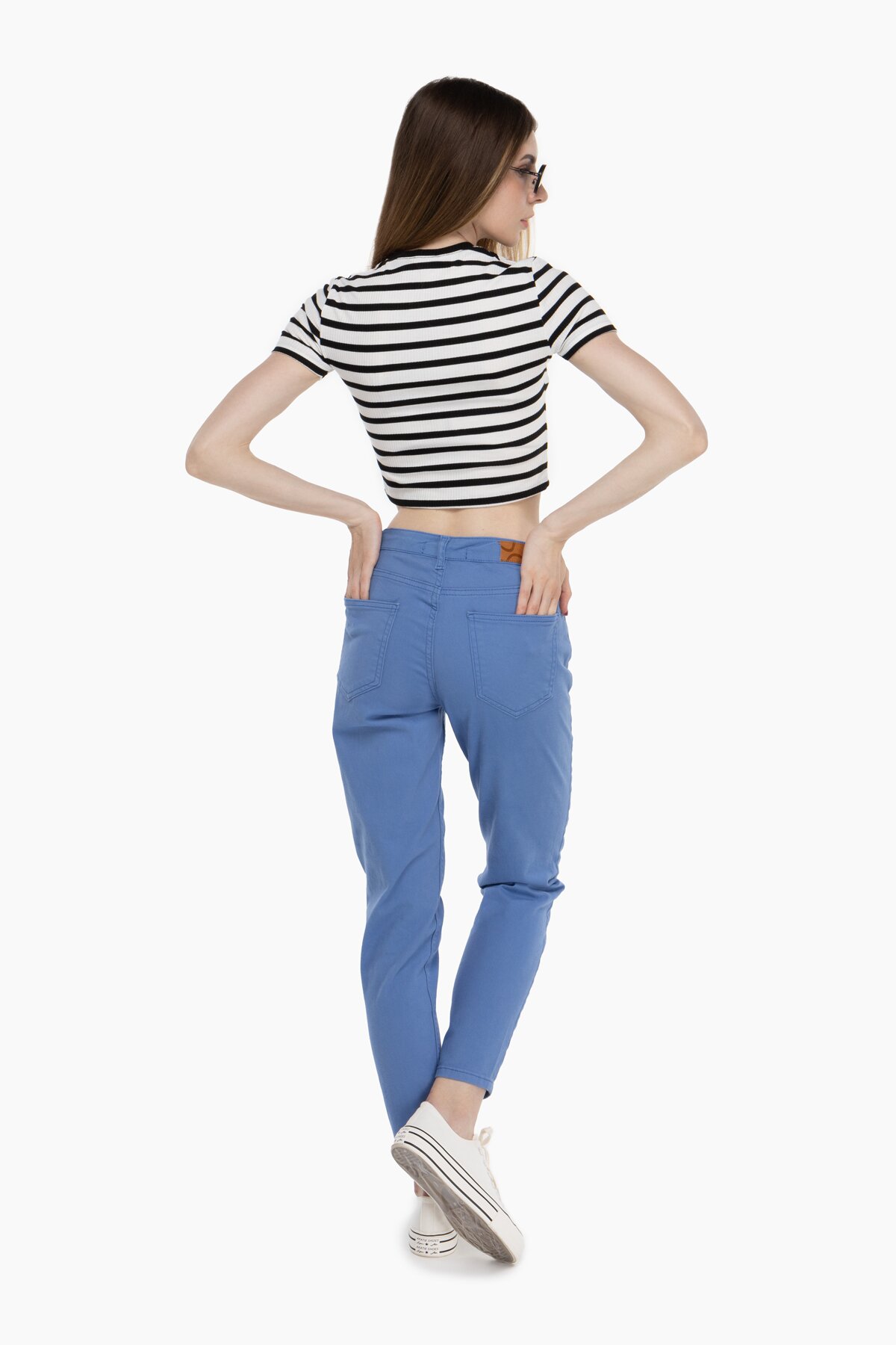 Джинсы Mom fit женские Karol D-315 34 Голубой (2000989692508D)  Фото №5