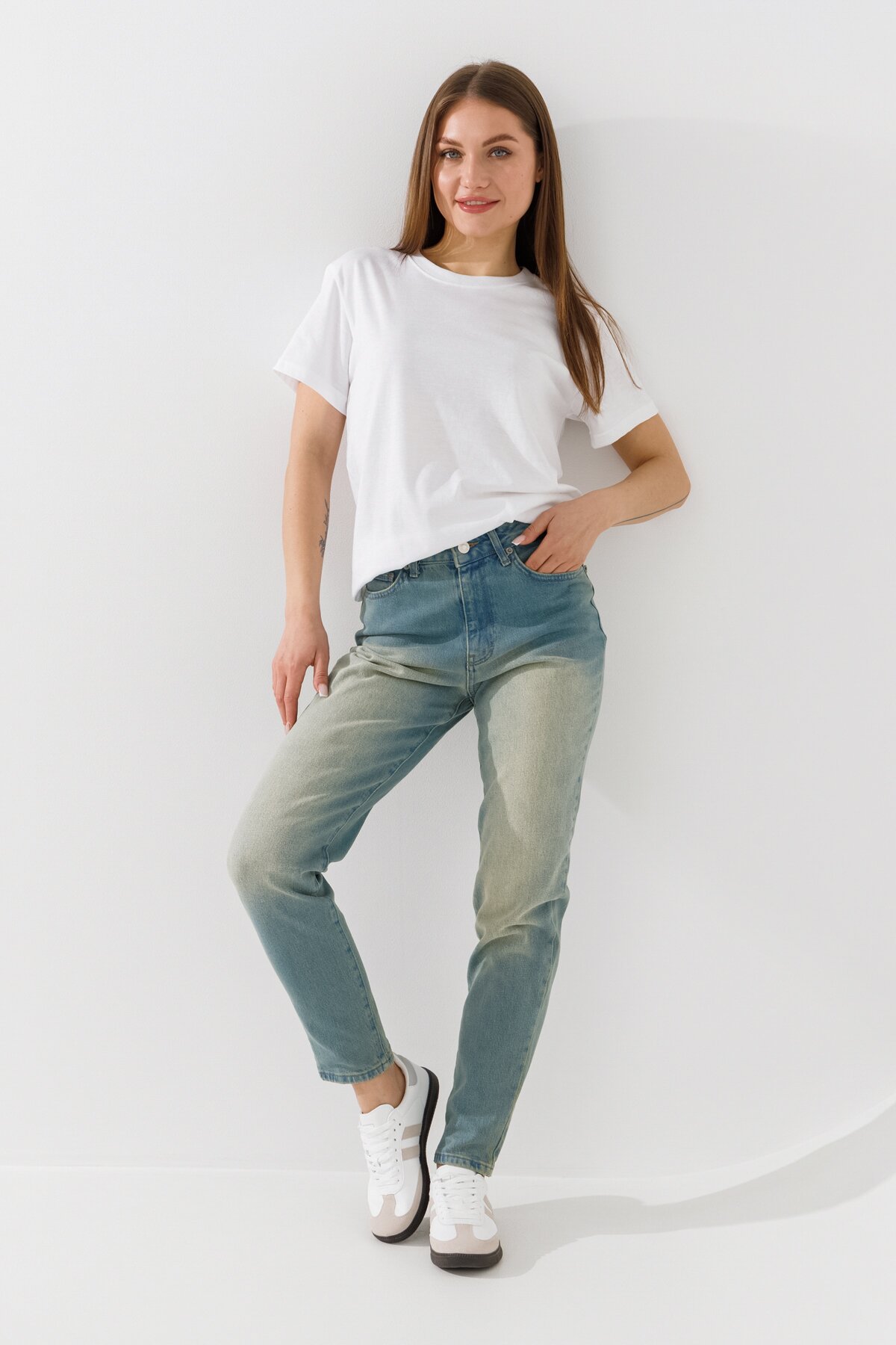 Купити Джинси Mom Fit жіночі Zeo Basic 4155 34 Синій Артикул: 2000990955197 Фото повноекранне №1