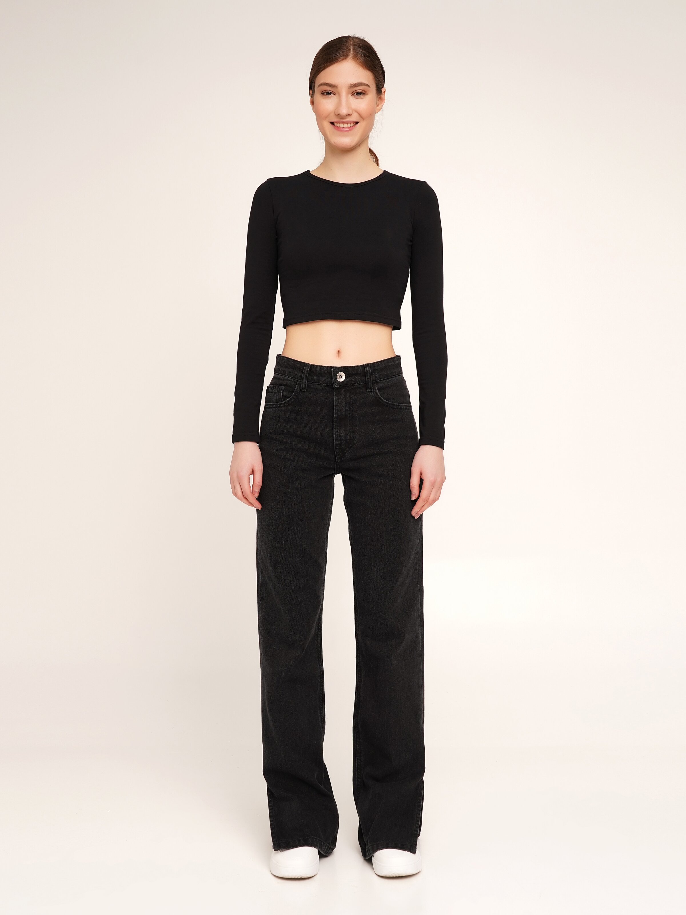 Джинси Regular fit жіночі LAWA WBC02366 34 Чорний  Фото №0