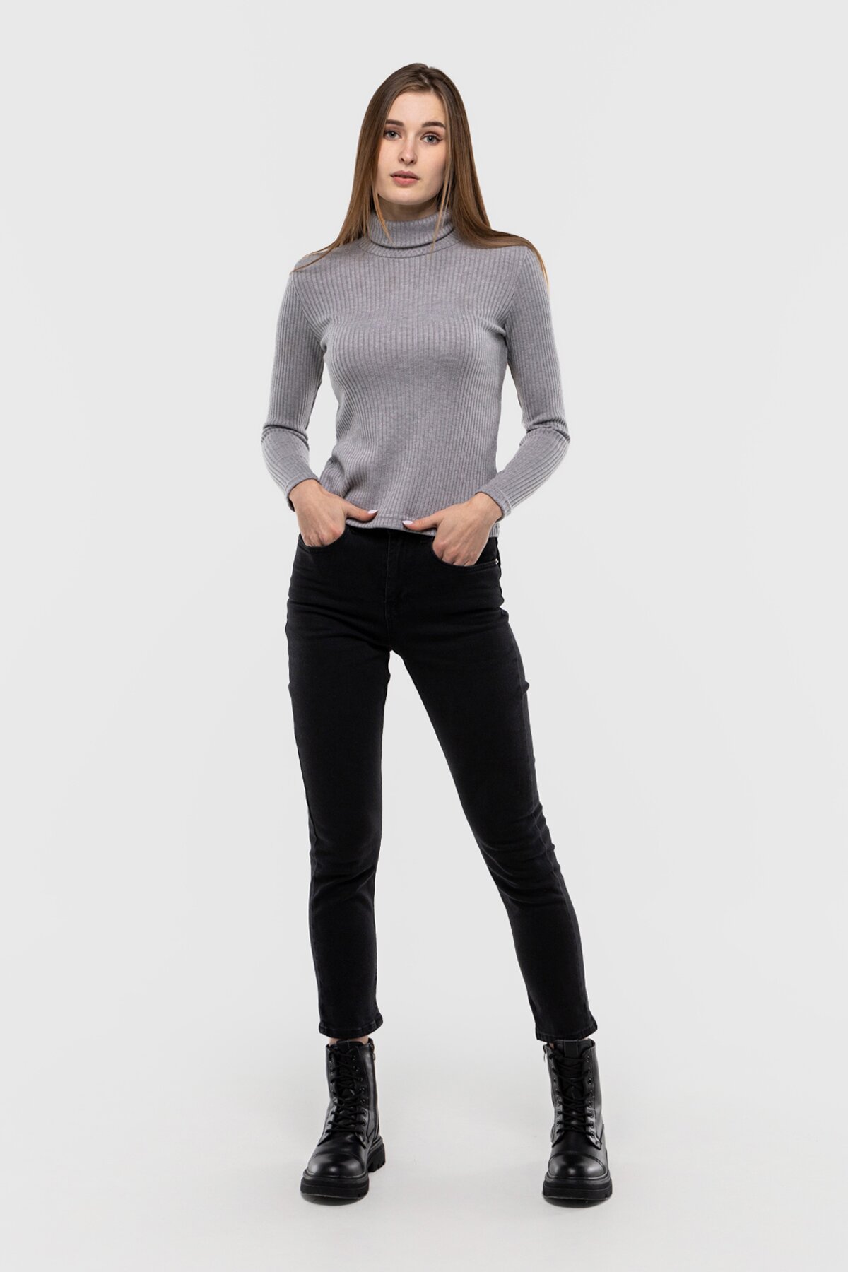 Джинси Slim Fit жіночі Karol 23321-S 34 Чорний (2000990248305D)  Фото №5