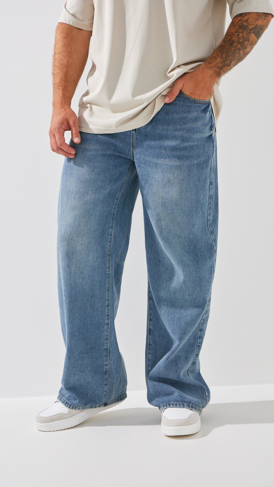 Купити Джинси Baggy Fit чоловічі  W013 28 Синій Артикул: 2000999191572 Фото повноекранне №2