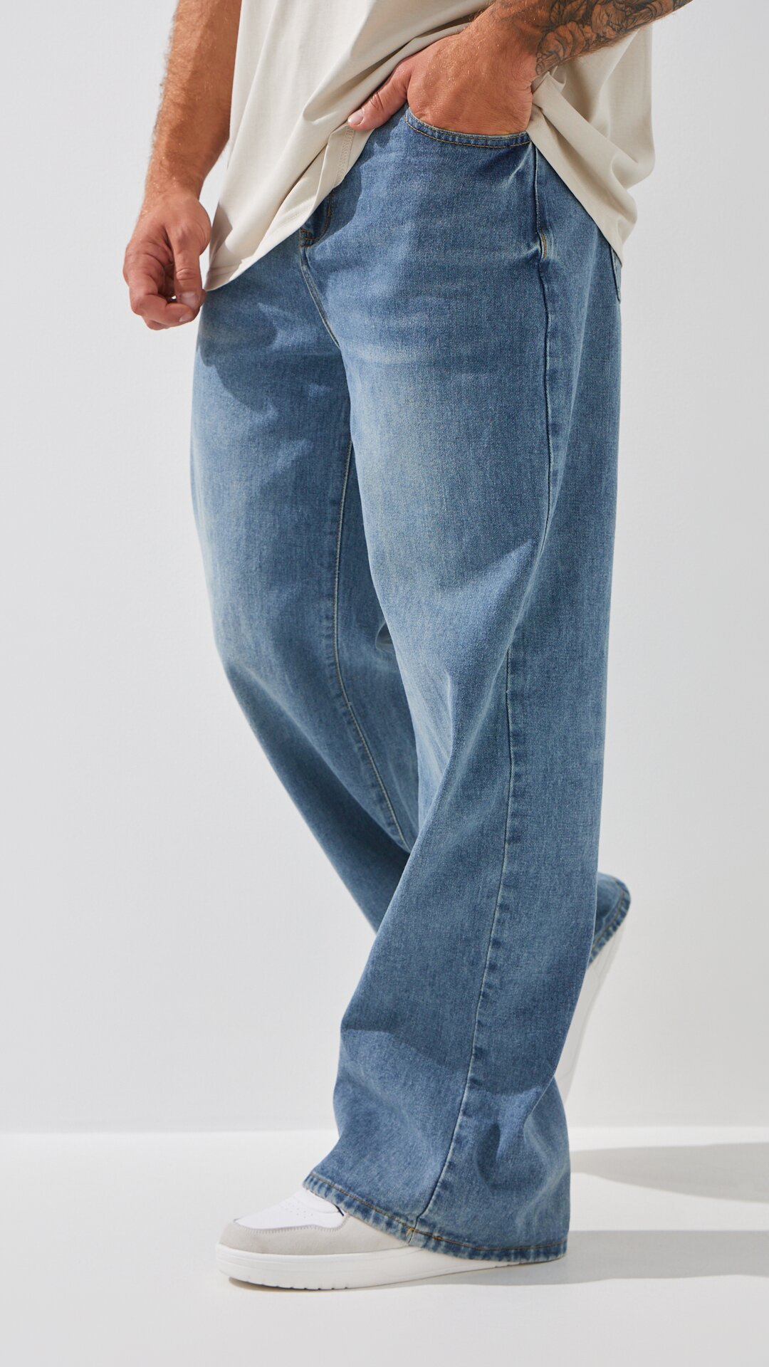Купити Джинси Baggy Fit чоловічі  W013 28 Синій Артикул: 2000999191572 Фото повноекранне №4
