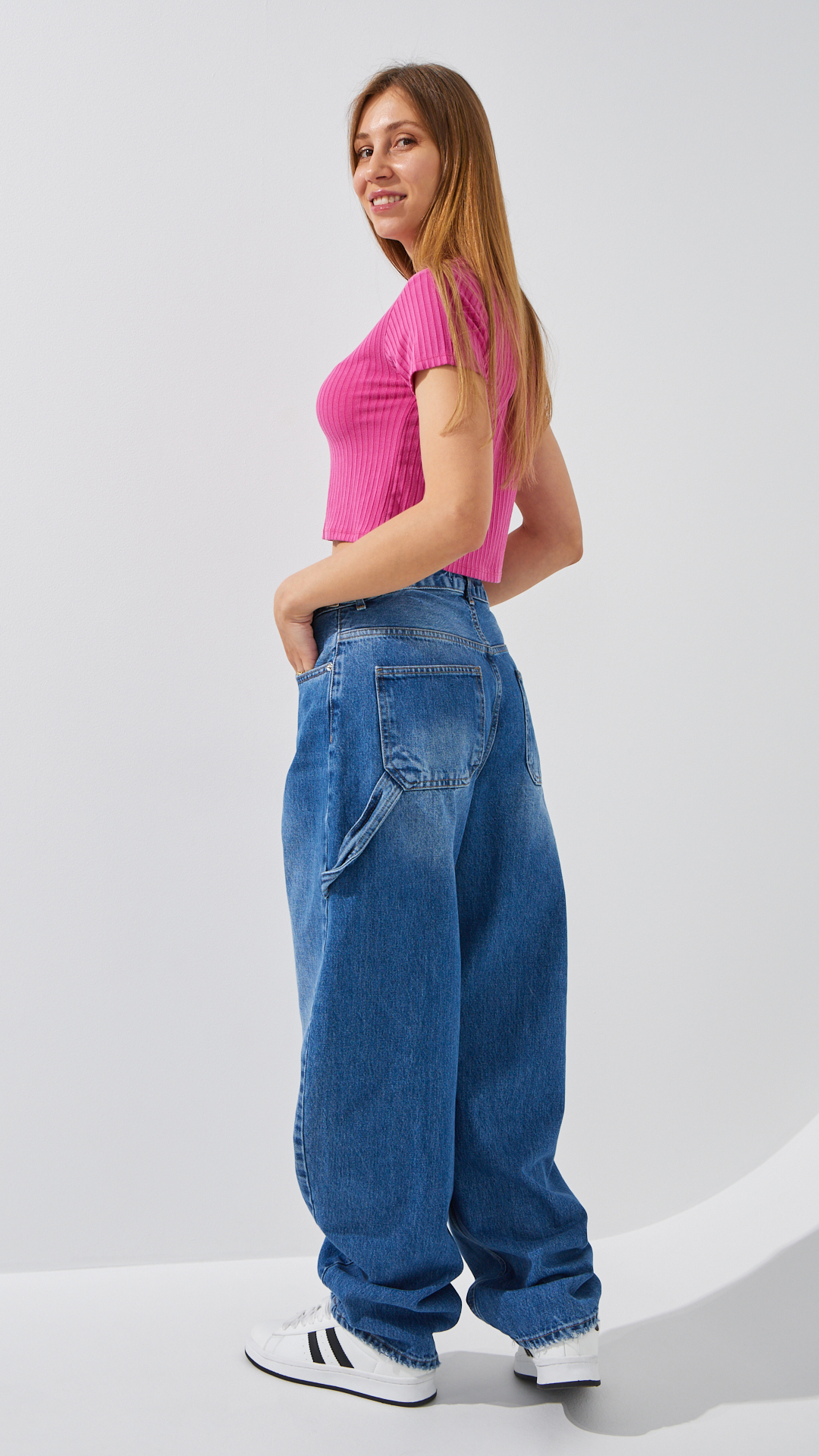 Джинси Baggy жіночі On me 4609 34 Синій  Фото №4